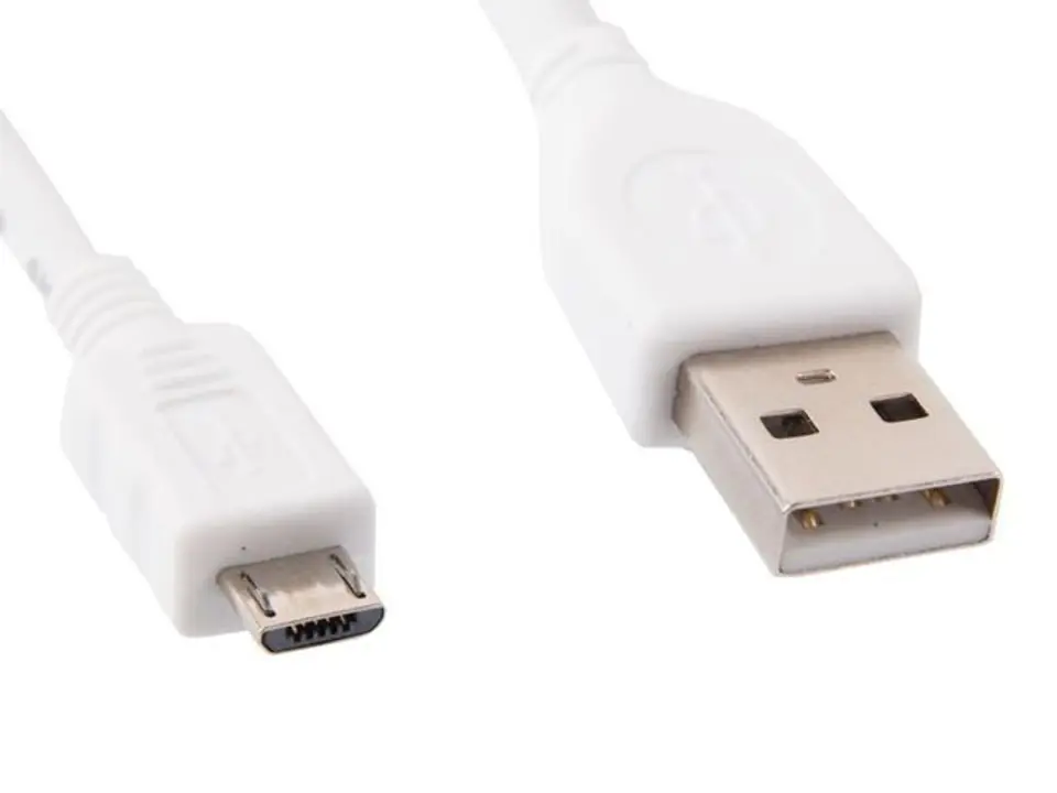 ⁨Kabel USB Micro AM-MBM5P 1m White⁩ w sklepie Wasserman.eu