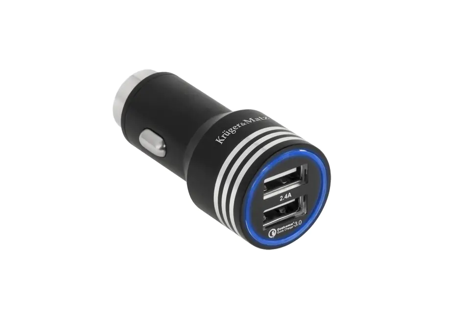 ⁨Ładowarka samochodowa Kruger&Matz 2xUSB 4800mA z funkcją Quick Charge 3.0⁩ w sklepie Wasserman.eu