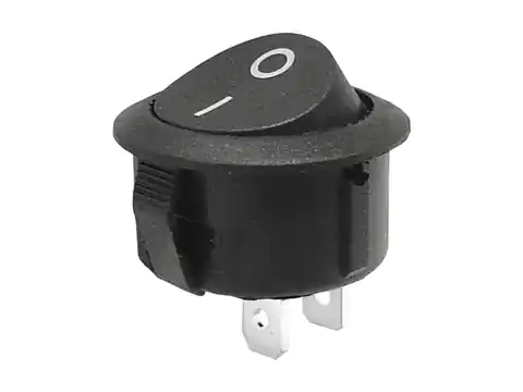 ⁨20 szt. Przełącznik kołyskowy okrągły czarny R5 0-1 10A⁩ w sklepie Wasserman.eu