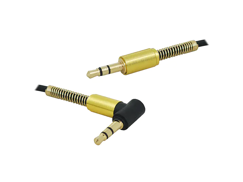 ⁨1 szt. Kabel Jack 3,5mm-Jack 3,5mm wtyk kątowy, 1m.⁩ w sklepie Wasserman.eu