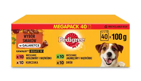 ⁨PEDIGREE PEDIGREE Vital Protection Adult Mix Smaków w galaretce - mokra karma dla dorosłych psów - 40 x 100 g⁩ w sklepie Wasserman.eu