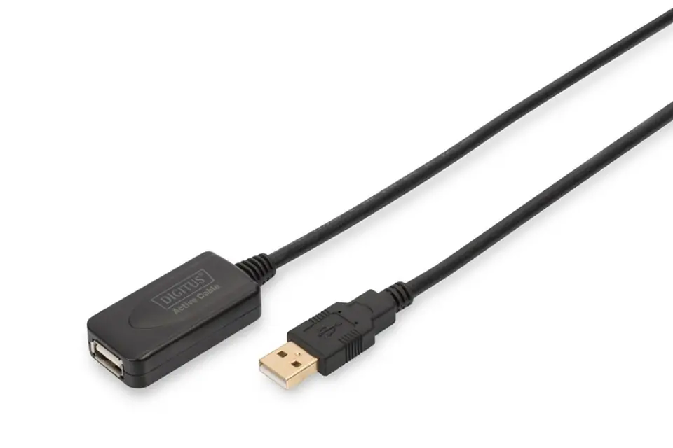 Przedłużacz/Extender USB 2.0 HighSpeed Typ USB A/USB A M/Ż aktywny, czarny 5m w sklepie Wasserman.eu