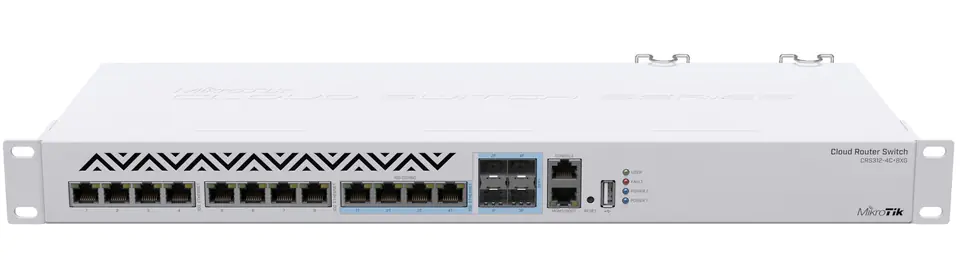 ⁨MIKROTIK CRS312-4C+8XG-RM CLOUD ROUTER SWITCH 8x 10G SFP+ PORTS, RACKMOUNT, L5⁩ w sklepie Wasserman.eu