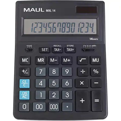 ⁨TischrechnerBUSINESS MXL14 14-stellige Steuerberechnung schwarz 72674/90 ML MAUL⁩ im Wasserman.eu