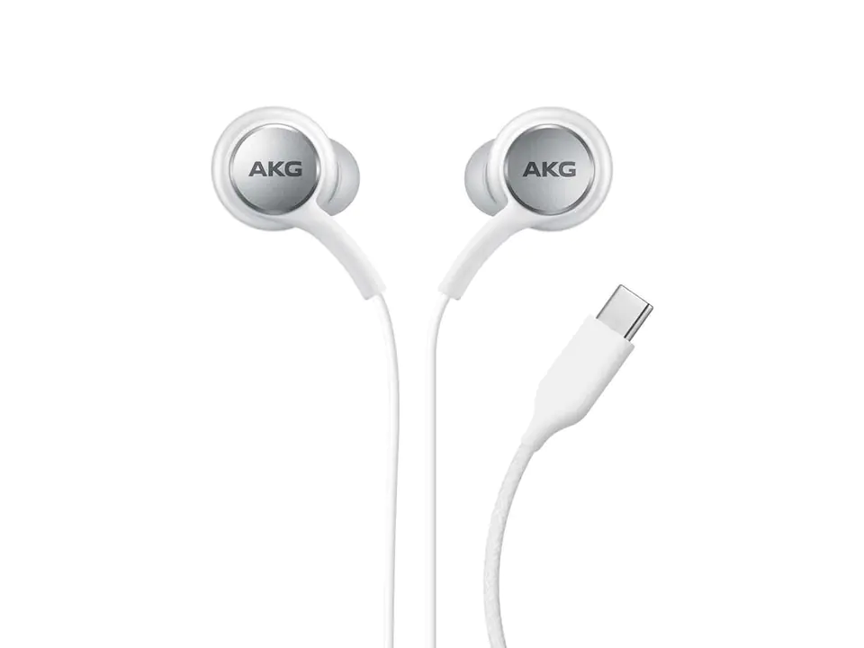 ⁨Słuchawki douszne Samsung AKG by harman EO-IC100BWE USB-C Type C Białe⁩ w sklepie Wasserman.eu