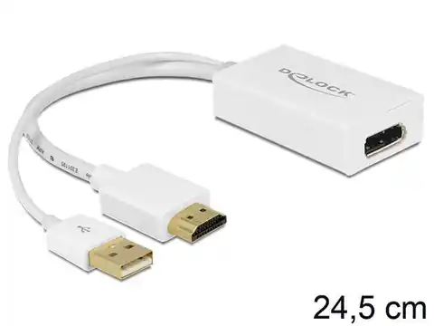 ⁨ADAPTER HDMI(M)->Display port(F)+USB(M) 24cm⁩ at Wasserman.eu