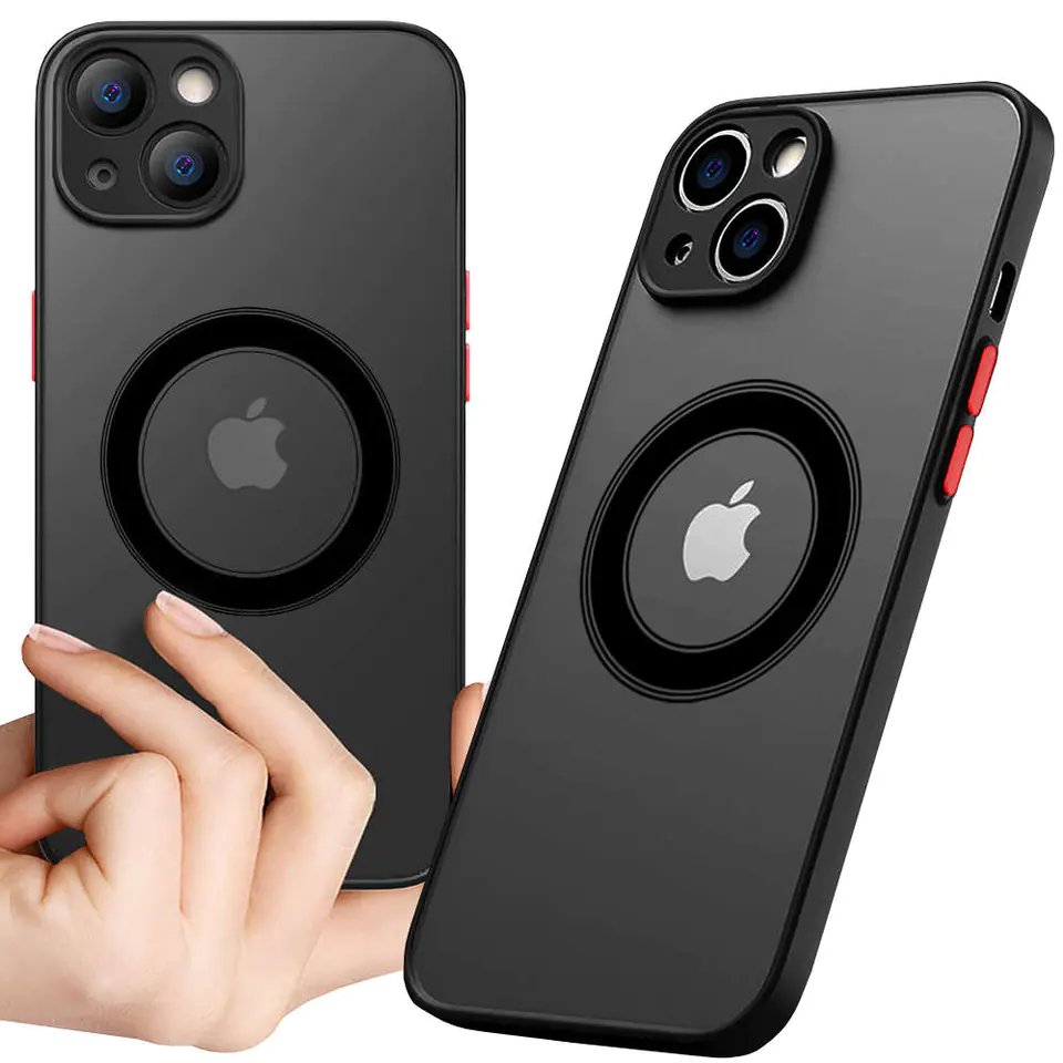 ⁨Case for Apple iPhone 13 Mini Case Alogy Hybrid Mag Case for MagSafe with Camera Protection Black⁩ at Wasserman.eu