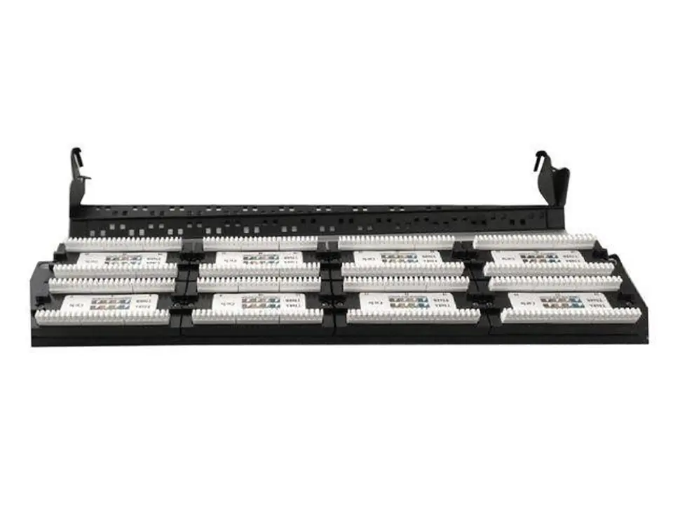 ⁨Patch Panel 48 Portów 19'' Kat.6 z funkcją organizacji kabli  czarny⁩ w sklepie Wasserman.eu