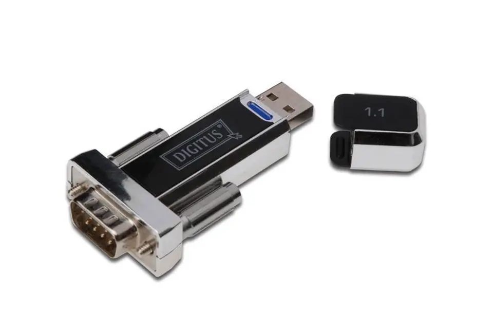 ⁨USB 1.1 to RS232 (DB9) converter/adapter with cable Type USB A M/F 80cm⁩ at Wasserman.eu