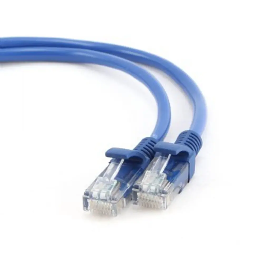 ⁨Patch cord kat.5e osłonka zalewana 1.5M niebieski⁩ w sklepie Wasserman.eu