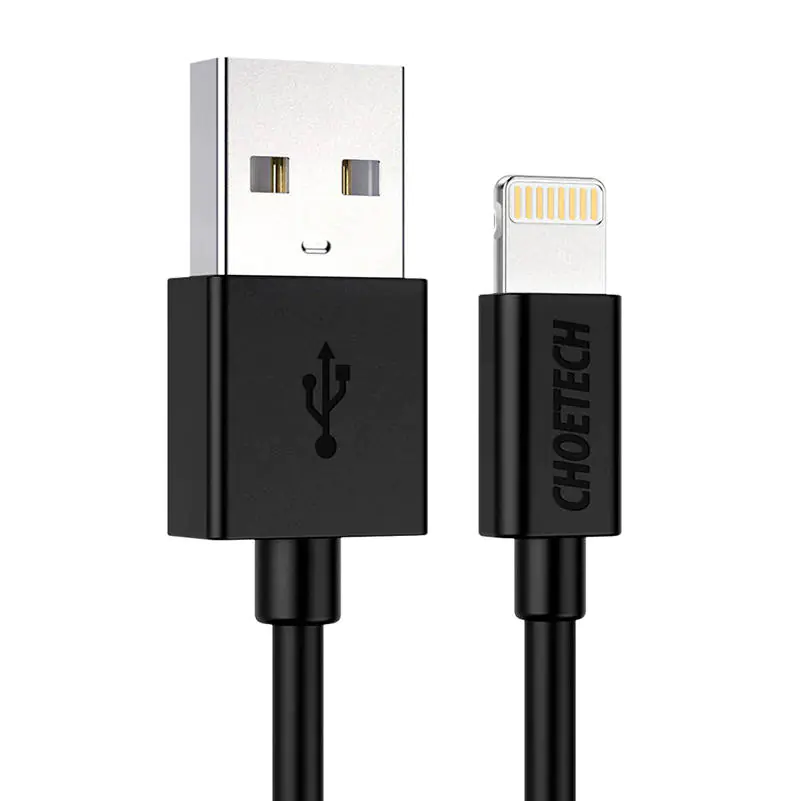 ⁨Kabel USB do Lightning Choetech IP0026, MFi, 1.2m (czarny)⁩ w sklepie Wasserman.eu