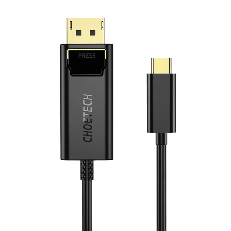 ⁨Kabel USB-C do Display Port Choetech XCP-1801BK, 1.8m (czarny)⁩ w sklepie Wasserman.eu