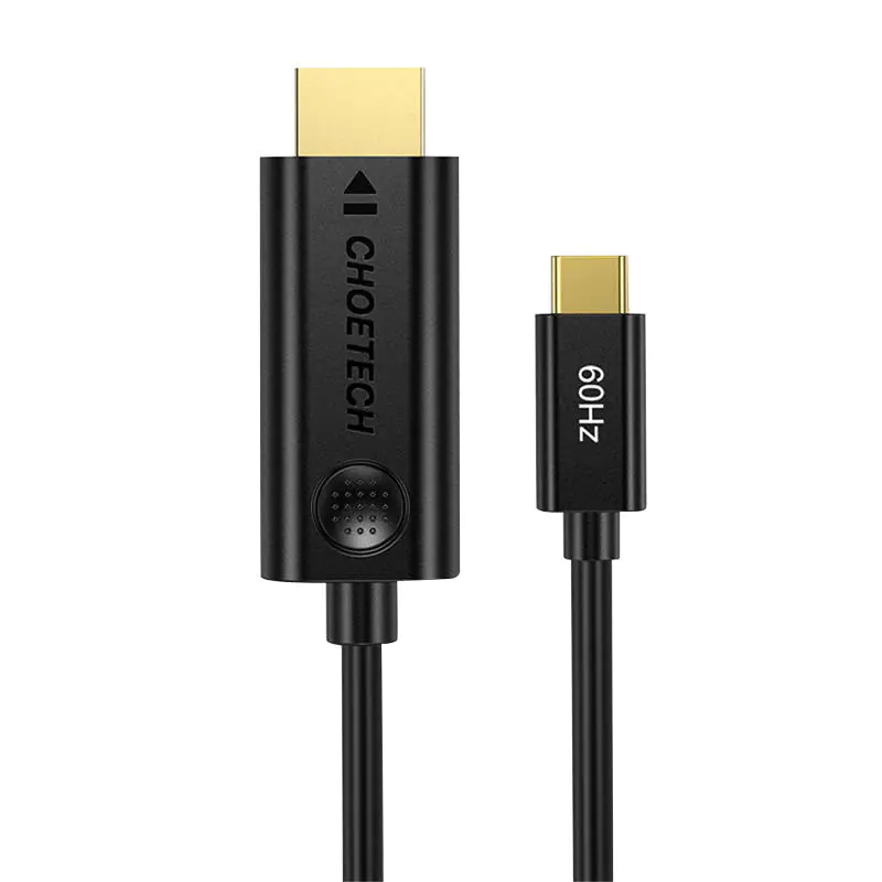 ⁨Kabel USB-C do HDMI Choetech CH0019, 1.8m (czarny)⁩ w sklepie Wasserman.eu