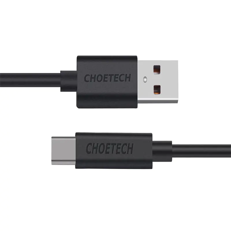 ⁨Kabel USB do USB-C Choetech AC0002 1m (czarny)⁩ w sklepie Wasserman.eu