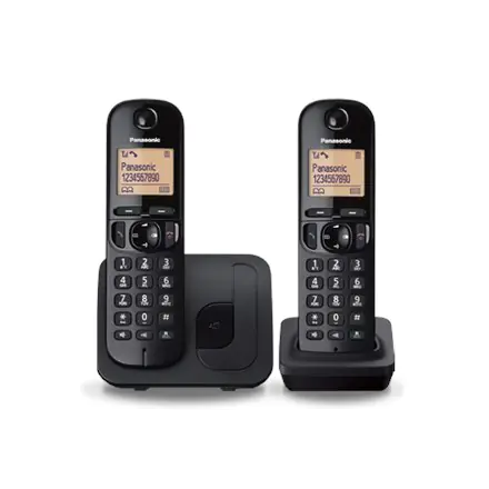 ⁨Panasonic Cordless KX-TGC212FXB Black Caller ID Phonebook capacity 50 entries Built-in display Speakerphone⁩ at Wasserman.eu