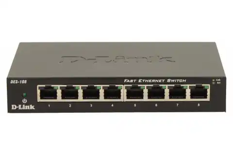 ⁨D-Link DES-108 Netzwerk-Switch Unmanaged Fast Ethernet (10/100) Schwarz⁩ im Wasserman.eu