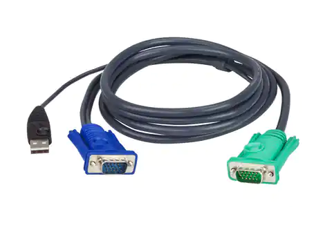 ⁨Kabel ATEN 2L-5205U (5m; D-Sub (VGA) M - D-Sub (VGA) M; kolor czarny)⁩ w sklepie Wasserman.eu