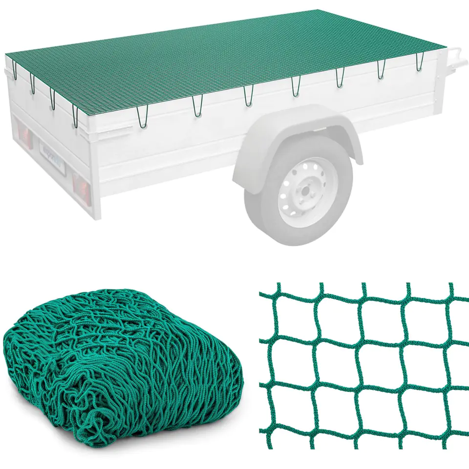 ⁨Protective load securing net for trailer 4 x 3 m green⁩ at Wasserman.eu