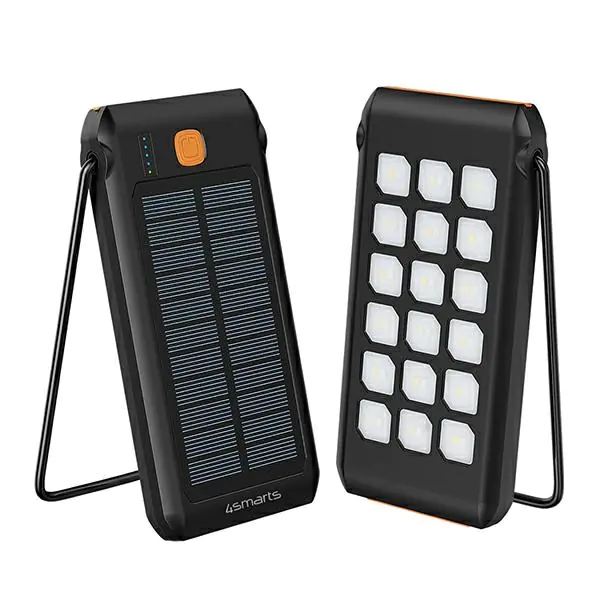 ⁨4smarts Solar Powerbank TitanPack Flex 10000mAh black/orange 456301⁩ at Wasserman.eu