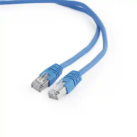 ⁨Kabel Patch cord ekranowany FTP kat.6 osłonka zalewana 0.5M niebieski⁩ w sklepie Wasserman.eu