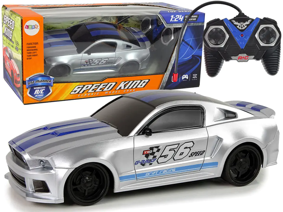 Sportowe Szybkie Auto Zdalnie Sterowane R/C Srebrne 1:24 Speed King w sklepie Wasserman.eu