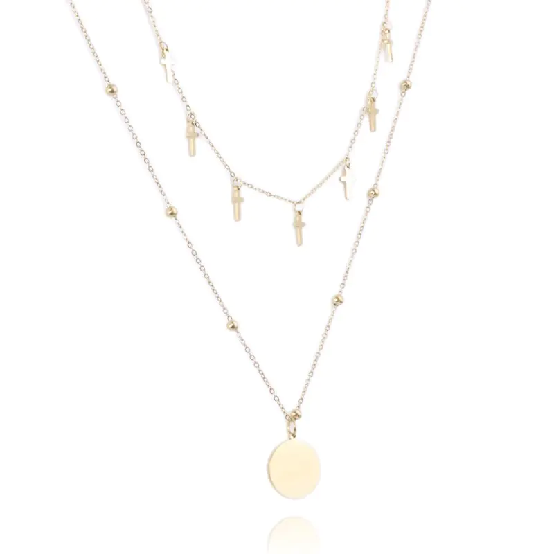 ⁨Naszyjnik stal szlachetna pozłacana 14k złotem NST1573⁩ w sklepie Wasserman.eu