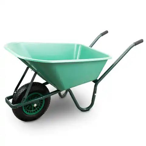 ⁨Strong wheelbarrow with PVC bowl, durable, light for gardening/building⁩ at Wasserman.eu
