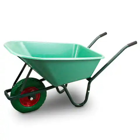 ⁨Garden wheelbarrow 250kg 100L PVC BOWL + FULL GREEN TUBELESS WHEEL⁩ at Wasserman.eu