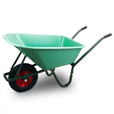 ⁨Garden wheelbarrow with full wheel Black and PVC bowl 100L Construction 250kg load capacity⁩ at Wasserman.eu