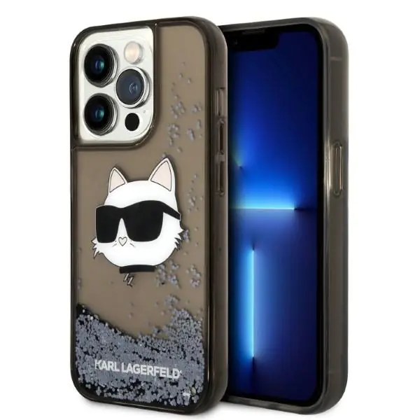 ⁨Karl Lagerfeld KLHCP14XLNCHCK iPhone 14 Pro Max 6,7" czarny/black hardcase Glitter Choupette Head⁩ w sklepie Wasserman.eu