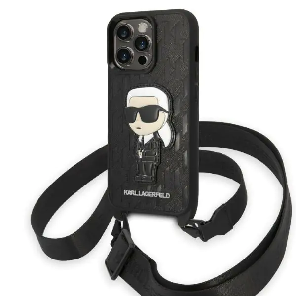 ⁨Karl Lagerfeld KLHCP14LSTKMK iPhone 14 Pro 6,1" czarny/black hardcase Monogram Ikonik Patch⁩ w sklepie Wasserman.eu