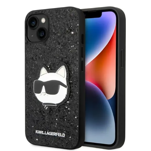 ⁨Karl Lagerfeld KLHCP14MG2CPK iPhone 14 Plus 6,7" czarny/black hardcase Glitter Choupette Patch⁩ w sklepie Wasserman.eu