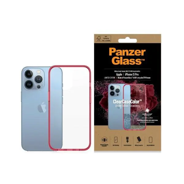 ⁨PanzerGlass ClearCase iPhone 13 Pro 6,1" Antibacterial Military grade Strawberry 0340⁩ w sklepie Wasserman.eu