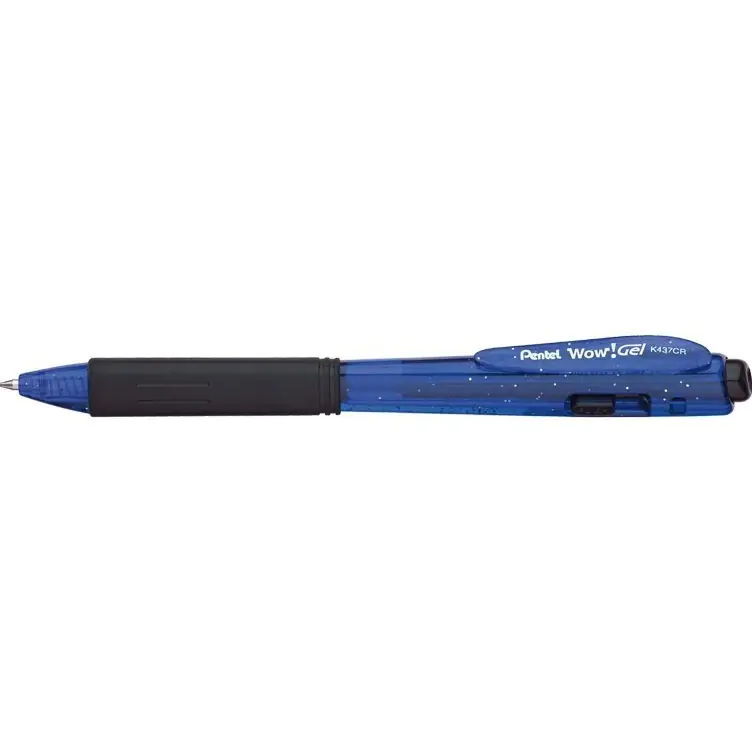 ⁨Długopis żelowy WOW K437CR/C niebieski pstryk.gum.uchwyt PENTEL⁩ w sklepie Wasserman.eu