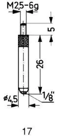 ⁨Test probe in carbide insert, type 17/26,0mm KÄFER⁩ at Wasserman.eu