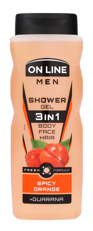 ⁨On Line Men Shower Gel 3in1 Spicy Orange for Men 410ml⁩ at Wasserman.eu