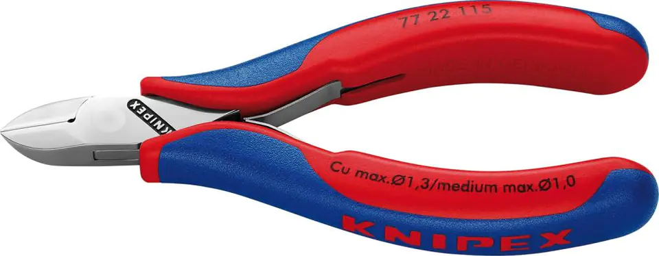 ⁨Side cutting pliers for electronics, round head without bevel 115mm KNIPEX⁩ at Wasserman.eu