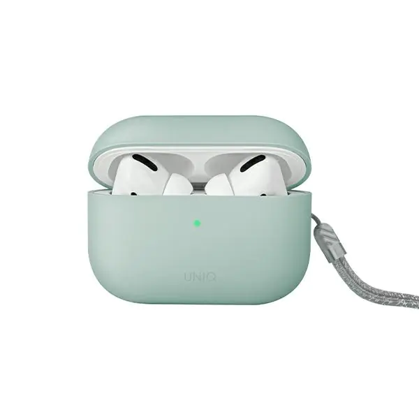 ⁨UNIQ etui Lino AirPods Pro 2 gen Silicone miętowy/mint green⁩ w sklepie Wasserman.eu