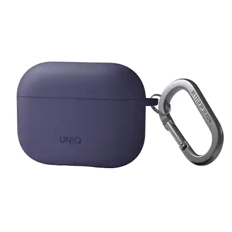 ⁨UNIQ etui Nexo AirPods Pro 2 gen + Ear Hooks Silicone purpurowy/fig purple⁩ w sklepie Wasserman.eu