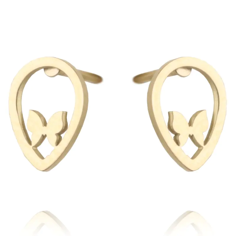 ⁨Surgical steel earrings gold-plated sticks KST2709⁩ at Wasserman.eu