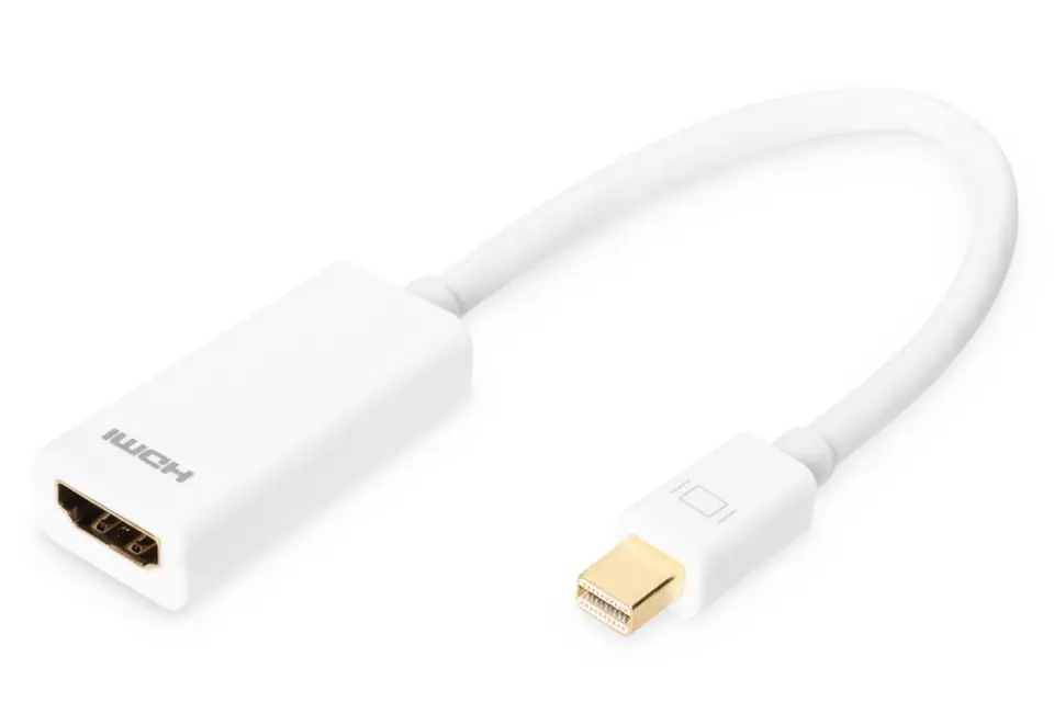 Kabel adapter Displayport 1080p 60Hz FHD Typ miniDP/HDMI A M/Ż biały 0,15m w sklepie Wasserman.eu