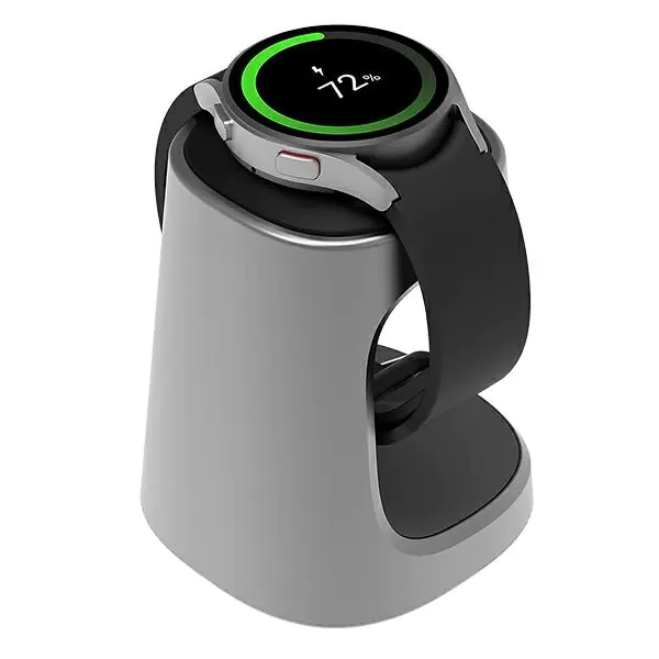 ⁨Samsung GP-XVU022SANJW Charging stand for Watch Active2 / Watch3 / Watch4 / Watch5 silver/silver⁩ at Wasserman.eu