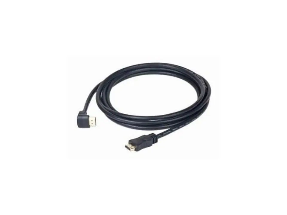 ⁨Kabel HDMI-HDMI v2.0 3D TV High Speed Ethernet 1.8M kątowy 90'' (pozłacane końcówki)⁩ w sklepie Wasserman.eu