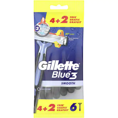⁨Maszynka do golenia GILLETTE BLUE3 SMOOTH folia (6szt)⁩ w sklepie Wasserman.eu
