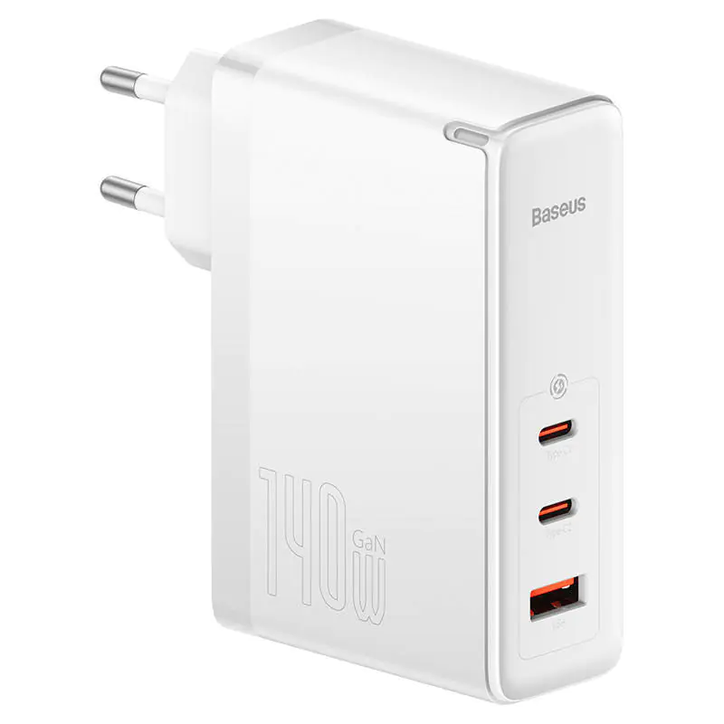 ⁨Ładowarka sieciowa Baseus GaN5 Pro 2xUSB-C + USB, 140W (biała)⁩ w sklepie Wasserman.eu