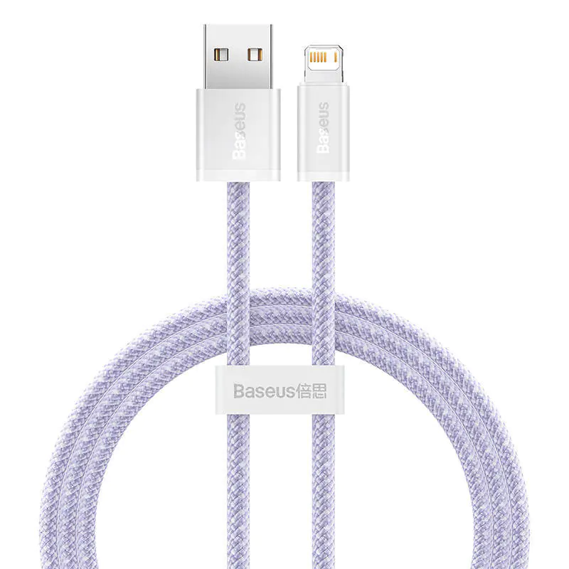 ⁨Kabel USB do Lightning Baseus Dynamic 2, 2.4A, 1m (fioletowy)⁩ w sklepie Wasserman.eu