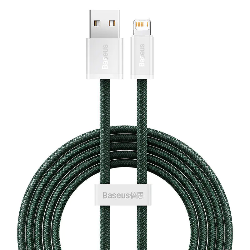 ⁨Kabel 2.4A 2m USB - Lightning Baseus Dynamic 2 zielony⁩ w sklepie Wasserman.eu