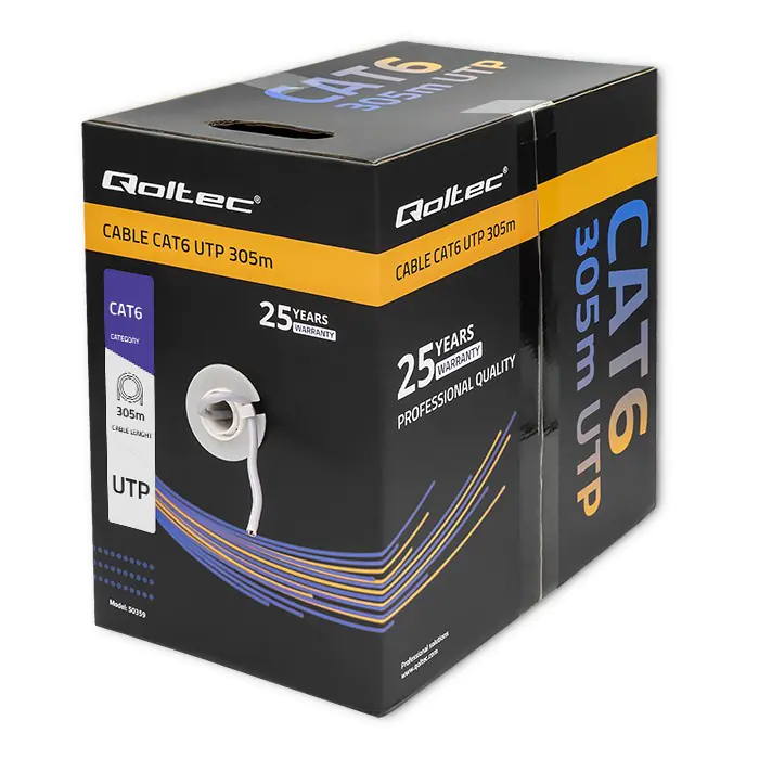 ⁨Kabel sieciowy / skrętka UTP | CAT6 | 305m⁩ w sklepie Wasserman.eu