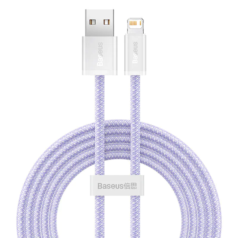 ⁨Kabel USB do Lightning Baseus Dynamic 2, 2.4A, 2m (fioletowy)⁩ w sklepie Wasserman.eu