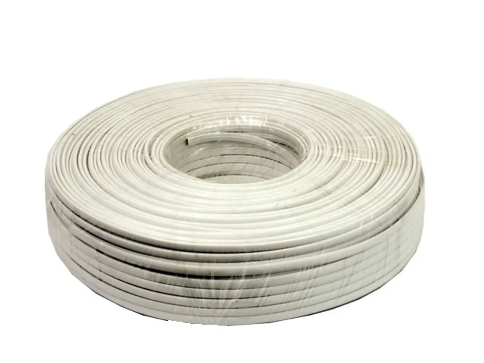 ⁨Telephone cable 4C stranded wire 100 meters, white⁩ at Wasserman.eu